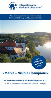 Teilnahme am 24. Internationalen Marken-Kolloquium „Marke – Visible Champions“ 